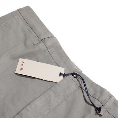 Zanella NWD Noah Cotton Blend Stretch Chinos / Casual Pants Size 36 US In Gray