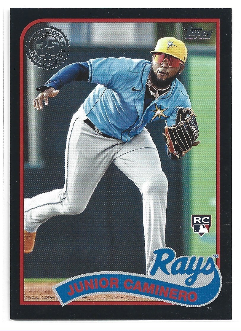 Junior Caminero - 2024 Topps Update 1989 #89US-16 Black Rookie RC /299 - Rays