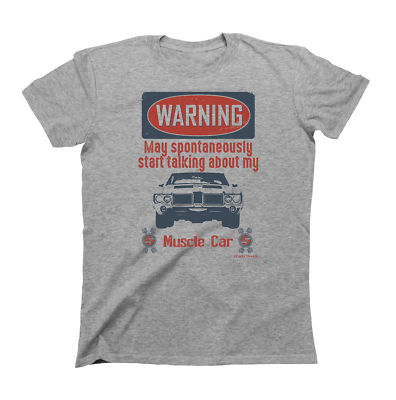 WARNUNG May Spontaneously Talk About Muscle Car Oldsmobile Herren Bio T-Shirt