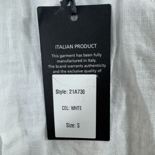 Francesca Bettini Dress Women's Small White 100% Linen Beach Summer Flowy - Picture 5 of 10