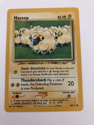 mareep pokemon card value Mareep 65/111 - Common Pokemon Card - 1995-2000 NM