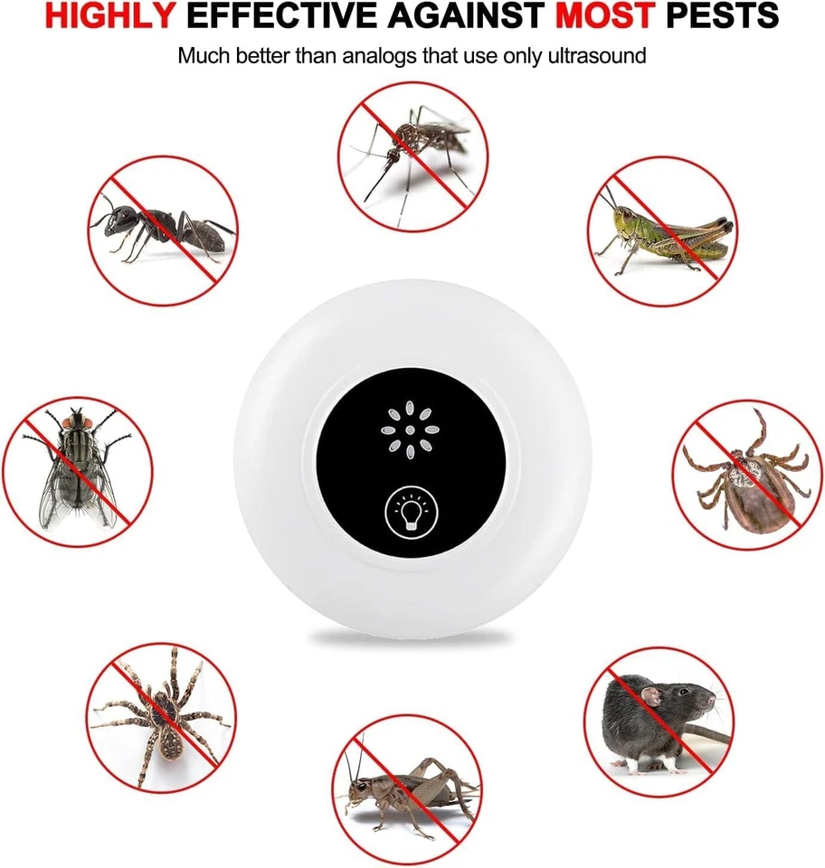 Electronic Pest Repeller Plug In Ultrasonic Bug Repellent Reject Bats Mouse Rat - Image 2 of 4