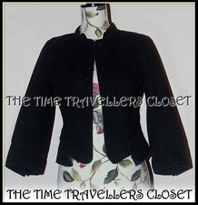 Kate Moss Topshop Distressed Black Vintage 1900s Victorian Cotton Jacket Uk 10