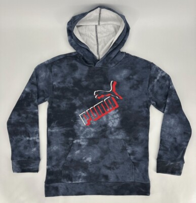 Puma Hoodie Big Kids XL (18-20) Tie Dye Pullover Fleece Camo Parisian Black  Blue | eBay