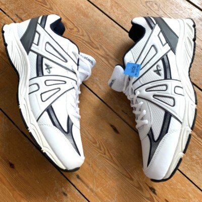 Vegan Herren Extrabreit Weiß Trainer Memory Foam Komfort Laufschuh Größe 11