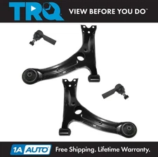 TRQ 4 Piece Steering Suspension Kit Lower Control Arms w/ Outer Tie Rod Ends