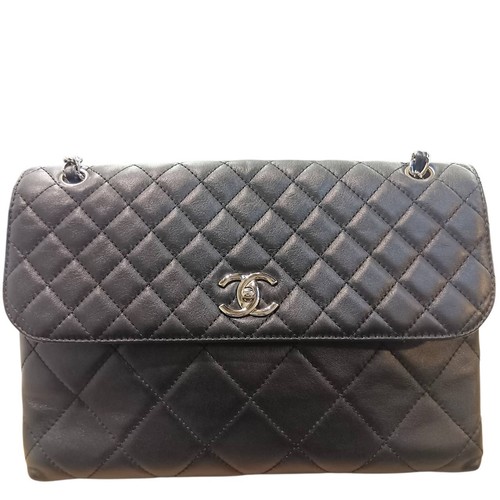 CHANEL Matelass Large Matelass Lambskin Calfskin Single Flap Chain Shoulder Bag