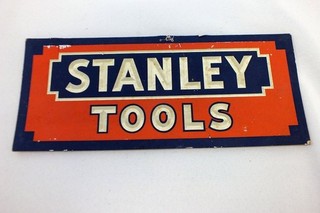 Insegna Prismaloide Cartone Stanley Tools Vintage anni '30 Pubblicità da banco 12 x 5
