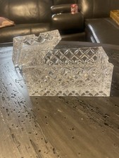 Clear Crystal Glass Trinket Box with Lid, Rec...