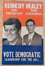 JFK Kennedy And Healey Political Campaign Poster 1960