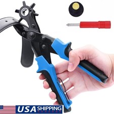 Leather Hole Punch Heavy Duty Hand Pliers Belt Holes 6 Sized Puncher Tool US