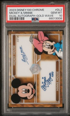 2023 TOPPS CHROME DISNEY100 DUAL AUTO MICKEY MOUSE & MINNIE MOUSE