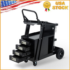 Welding Cart w/4 Drawers Utility Cart on Wheels for MIG TIG Welder Plasma Cutter