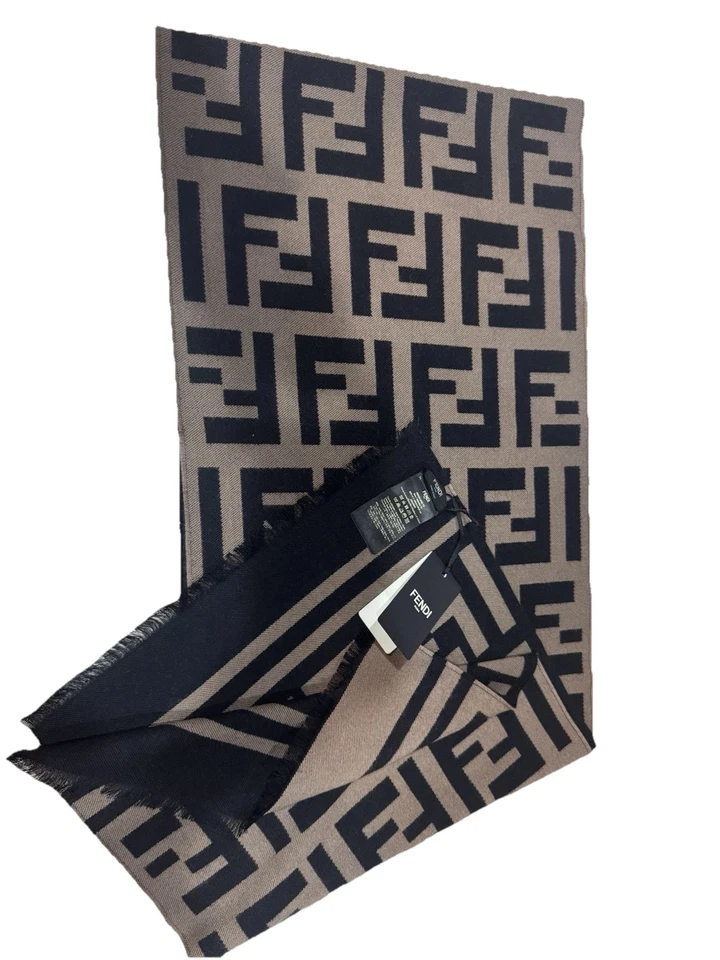  100% Authentic. Brand new Fendi FF Zucca wool scarf - Image 3 of 4