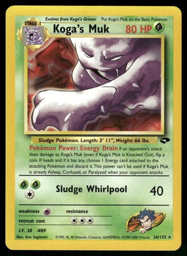 Koga's Muk 26/132 Rare Gym Challenge Pokemon Unlimited Near Mint