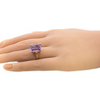 ESTATE SOLID 14K YELLOW GOLD AMETHYST TALL BASKET SETTING RING SIZE 4.75 #7849 — photo 4