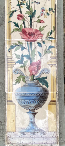 Victorian-Style Poppy and Wheat Sheaf Fireplace Tile Set of 10 - Picture 4 of 12