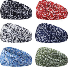 6Pcs Headbands Paisley Bandanas Head Bands Sweat Band Hair Wrap Headwrap Fashion