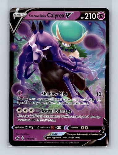 Shadow Rider Calyrex V 074/198 Holo Ultra Rare Chilling Reign Pokemon Near Mint