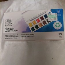 Winsor Newton Cotman Watercolour Sketchers Pocket Set 13 Pieces w Brush NEW