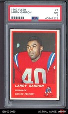 1963 Fleer #1 Larry Garron Patriots RC Western Illinois PSA 7 - NM