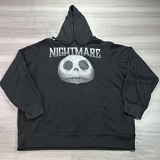 Disney Nightmare Before Christmas Hoodie Mens XL Black Jack Skellington Graphic