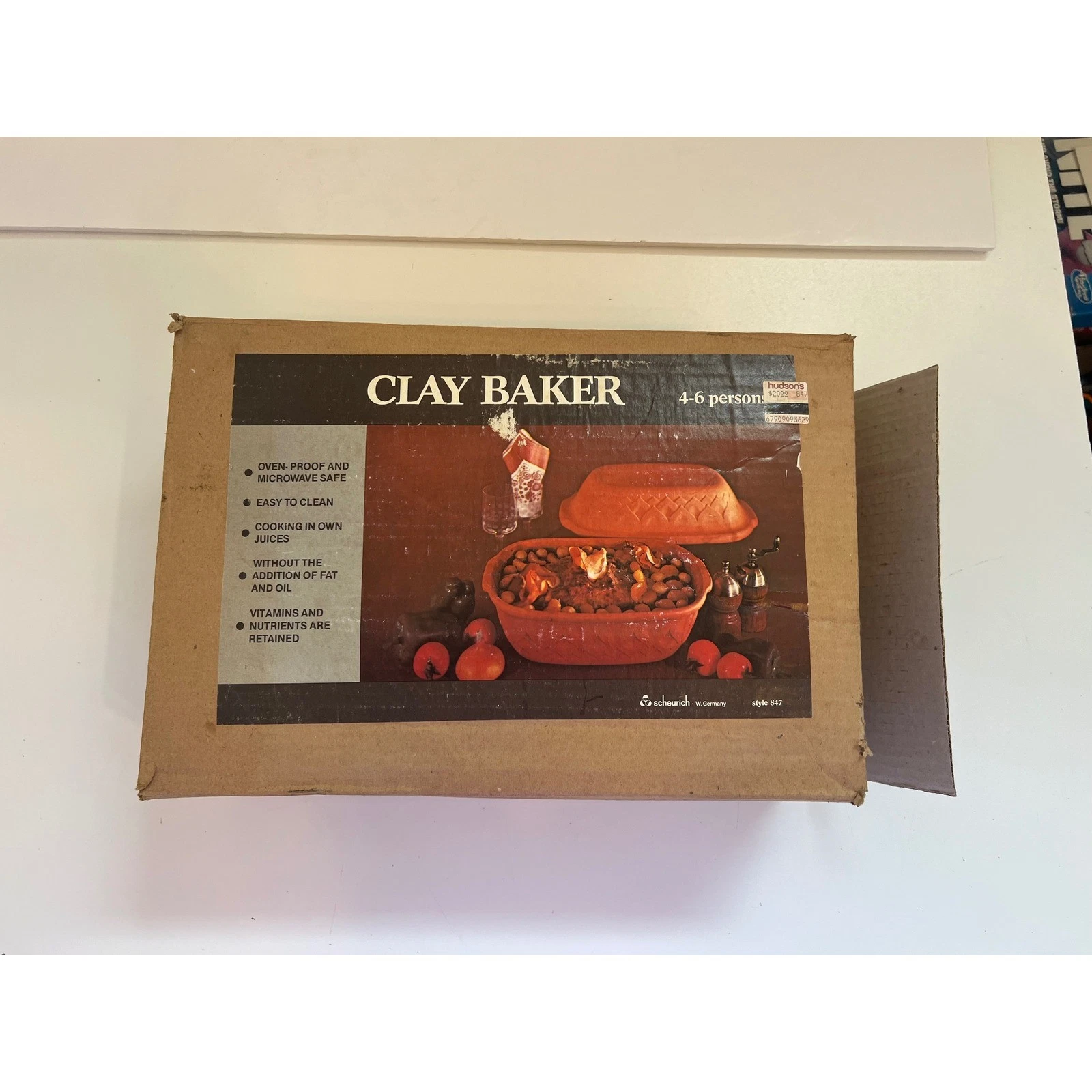 Scheurich West Germany Clay Baker 847 Terracotta Roaster 4-6 Person Oven Proof
