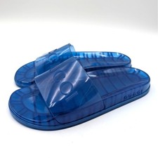 Gucci Logo Slide Sandals Open Toe Men's Transparent Blue Size US12 EU45.5
