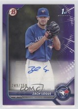 2022 Bowman Paper Prospect Purple Border 249/250 Zach Logue #PPA-ZL Auto 03ou