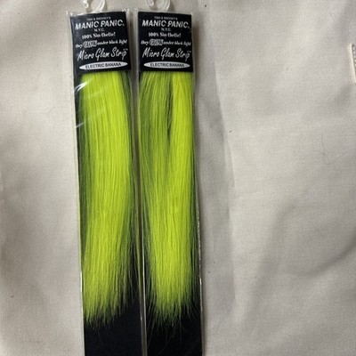 Manic Panic Glam Strip Hair Extension Glow in Black Light Electric Banana X2