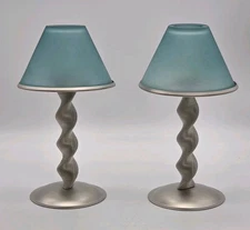 Spiral Twist Metal Candle Lamps With Glass Shades Heavy duty 