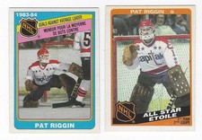 Lot of 2 Different Goalie Pat Riggin Washington Capitals Hockey Cards