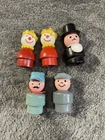 Vtg Fisher Price Little People Wood/Plastic-Conductor, Clown, Mailman & More