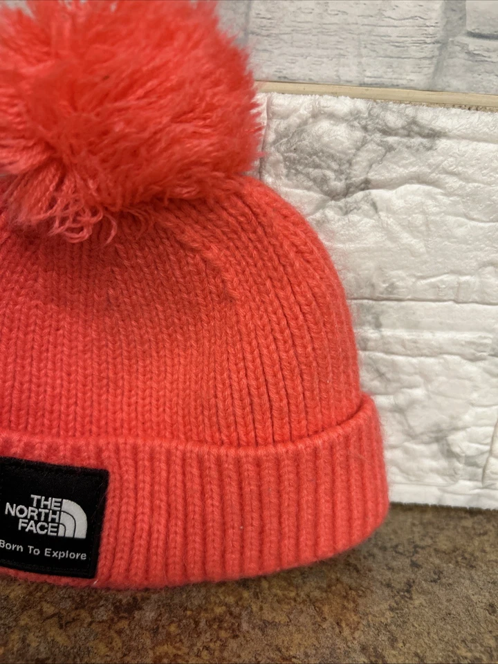 Gorro infantil North Face Littles rosa con pompón 0 6 meses Foto 3 de 4