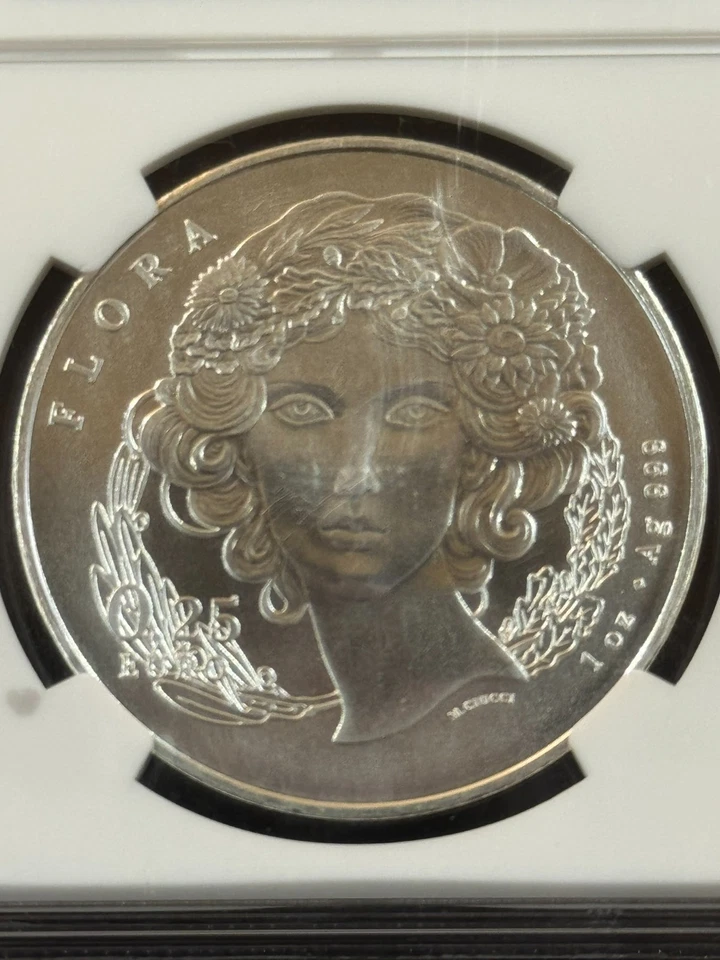 2025 Italy 1 oz Silver “Flora & Fauna – The Daisy” MS-70 NGC Early Releases - Image 4 of 4