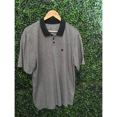 Brixton Men s Polo, Herringbone Pattern Black shades Size L, Soft Golf Shirt