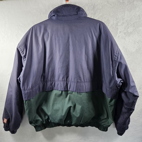Vintage Chaps Ralph Lauren Jacket Mens XL Blue Green Colorblock 90s Bomber Coat - Picture 12 of 12
