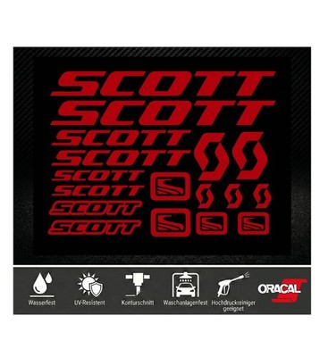 SCOTT Premium Aufkleber Set Rot   MTB Fahrrad Sticker Decals Schriftzug