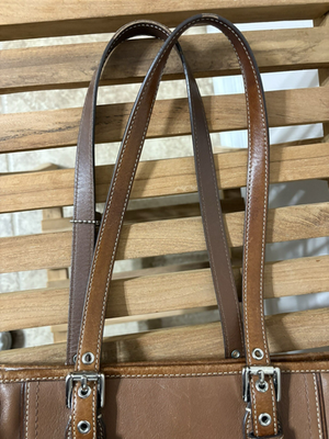 バッグ Vintage Coach Leather Tote Bag Brown Coach Vintage Leather Tote Bag Dark Brown 30cm x 50cm Excellent
