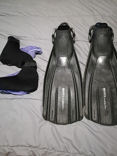 Mares Avanti Quattro Plus Open Heel Dive Diving Fins Black Size Regular