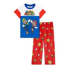 Super Mario Boys Short Sleeve Top and Sleep Pants Pajama Set 2 Piece Medium 8