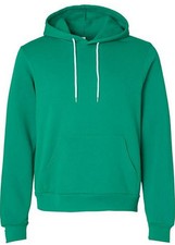 Womens Midweight Fleece Pullover Hoodie Kangaroo Pocket Soft Light Shine L Green