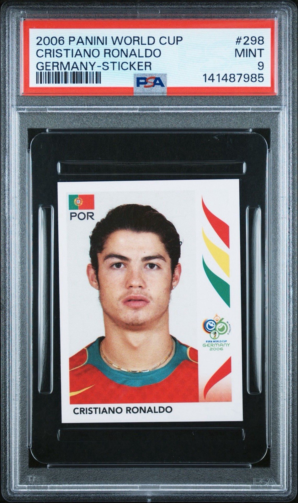 2006 Panini World Cup #298 Cristiano Ronaldo PSA 9 Portugal Rookie