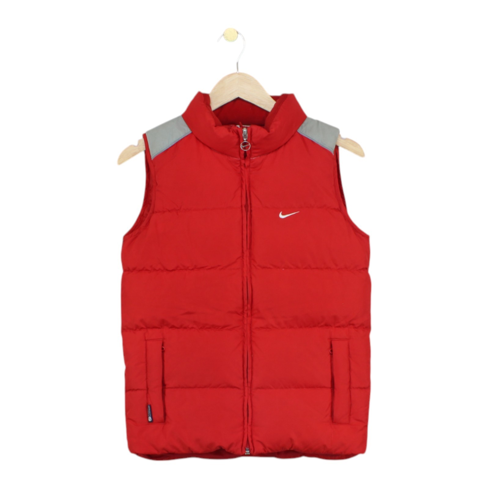 SACAI X NIKE Scaldamuscoli Nike vintage piumino donna taglia 6 rosso Y2K Swoosh full zip retrò