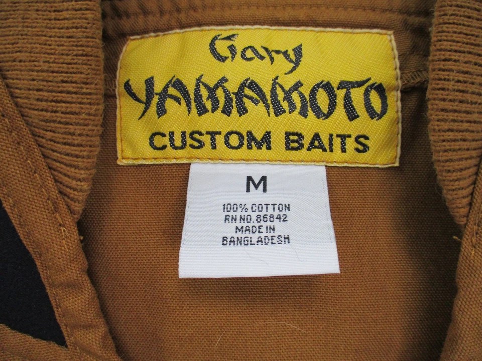 Gary Yamamoto Custom Baits Fishing Vest Medium Brown 100% Cotton Utility Pockets - Image 3 of 4