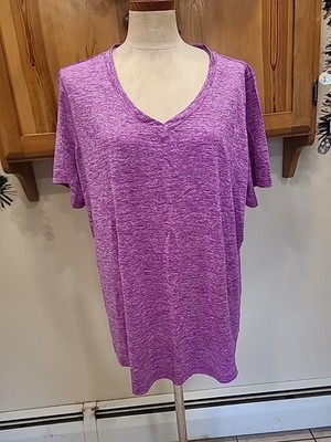 Ideology Womens Essentials Short Sleeve Rapidry Athletic T-Shirt Top Purple 3x