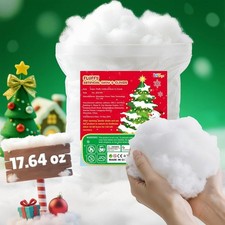 Fluffy Fake Snow 17.64oz   Cotton Artificial Snow for Christmas Decor  Village