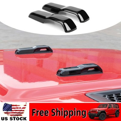 2x Hood Spray Nozzle Decorative Cover Trim For Jeep Wrangler JL 2018-2023 2/4Dr