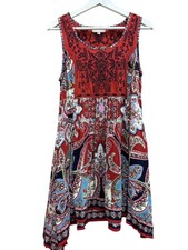 Altar'd State Women's Red Bohemian Embroidered Dress Medium