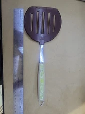 Vintage Ekco USA Slotted Wide Spatula Turner Flipper Biege Spice Onion Nylon  